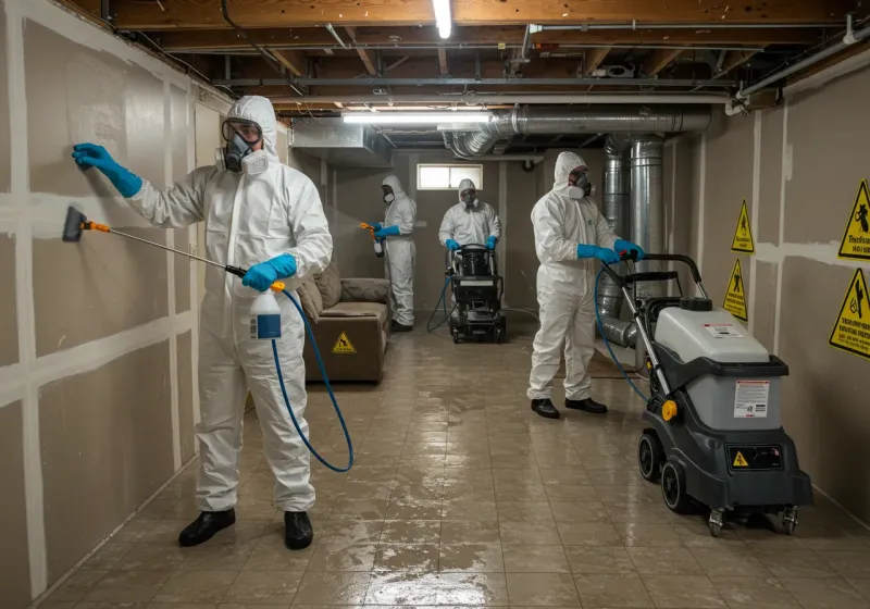 Basement Moisture Removal and Structural Drying process in Schertz, TX